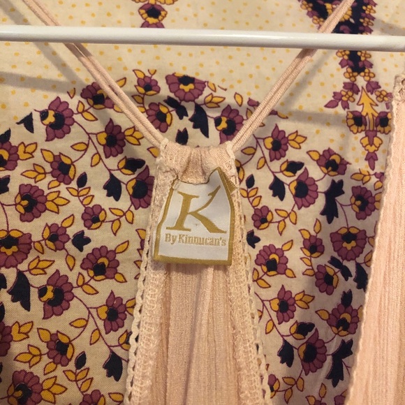 Pink Patterned Dress with Ruffled Bottom - Picture 4 of 6